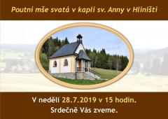 mse svata v kapli sv. anny v hlinisti